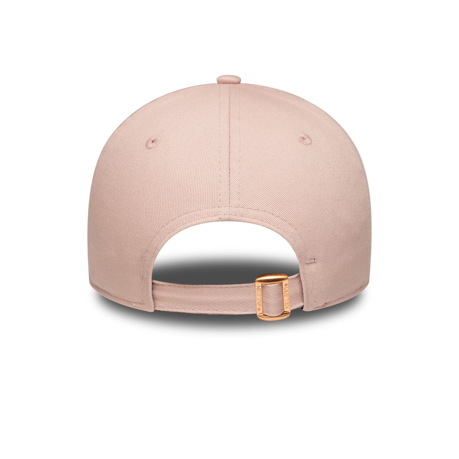 This is a New York Yankees Womens MLB Metallic Logo Pastel Pink 9FORTY Adjustable Cap 4