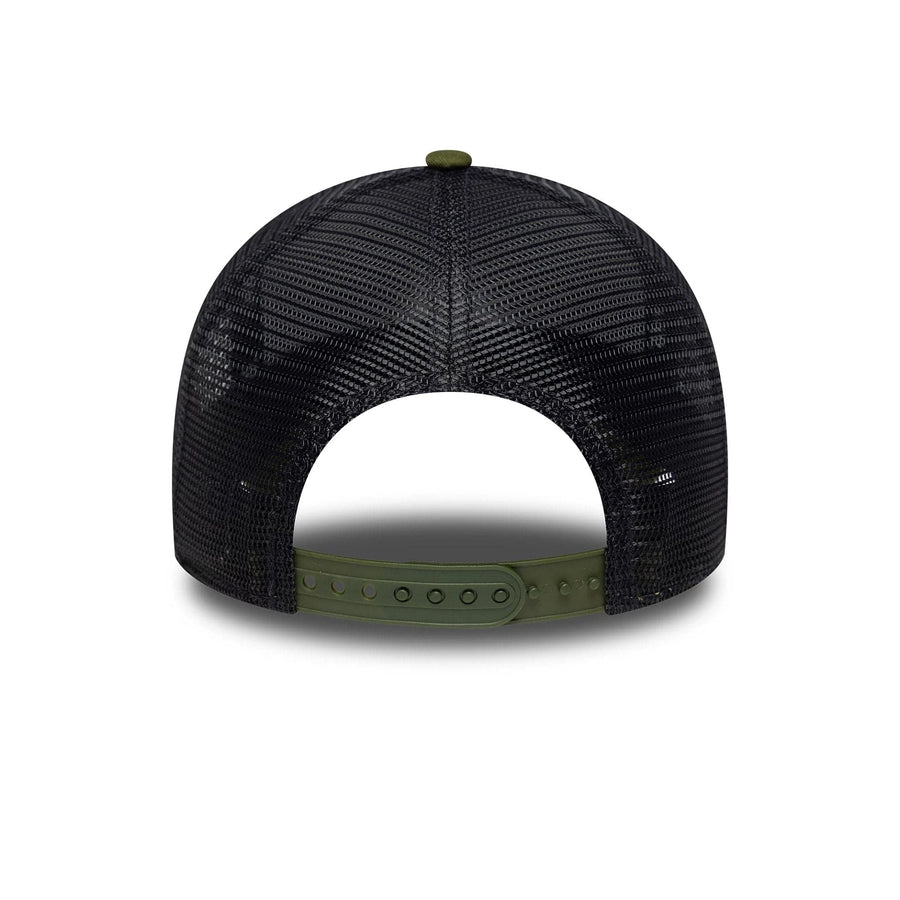 This is a  New Era Patch Dark Green 9FORTY A-Frame Trucker Adjustable Cap 4