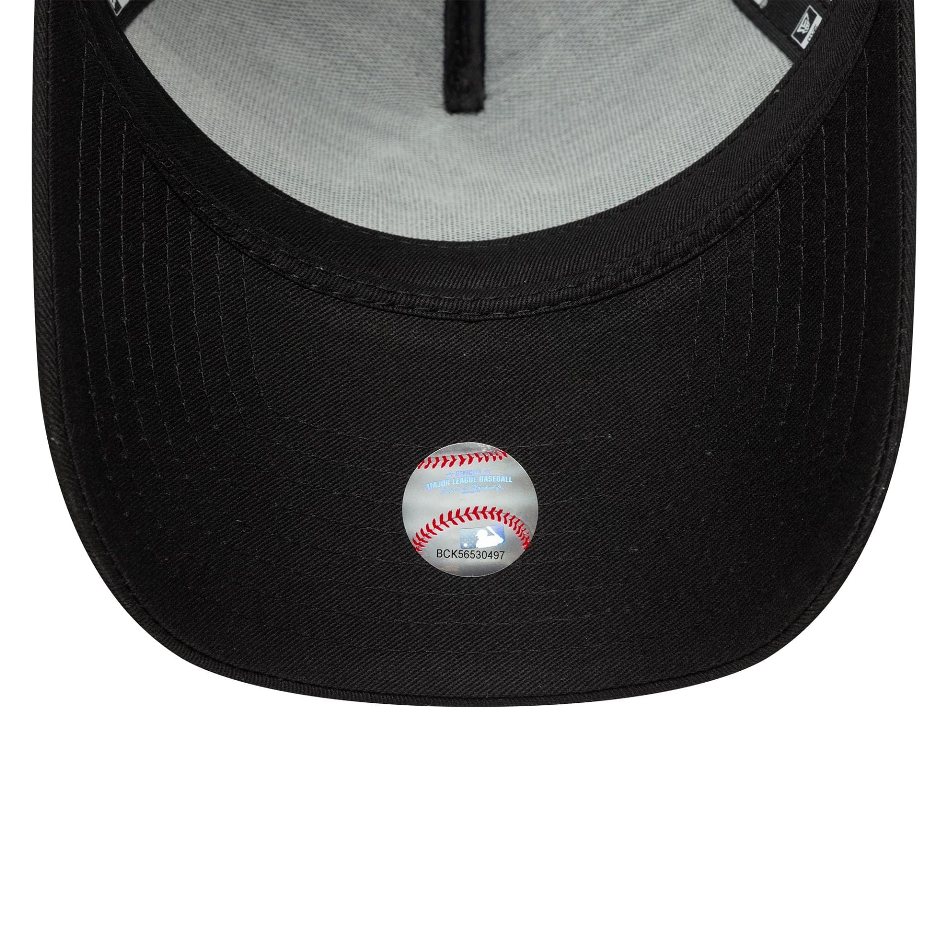 This is a New York Yankees MLB League Essential Black 9FORTY A-Frame Trucker Adjustable Cap 5