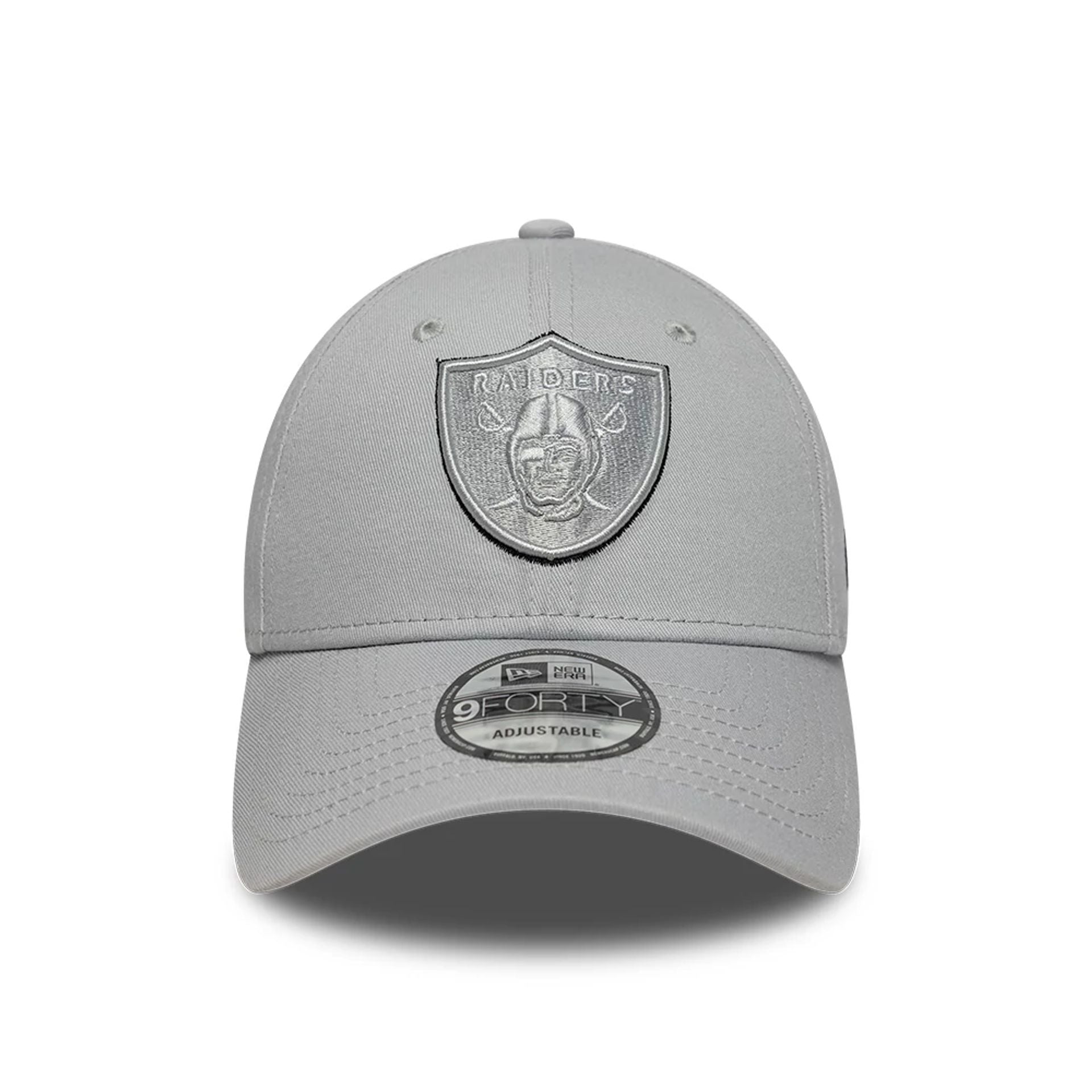 This is a Las Vegas Raiders NFL Team Outline Grey 9FORTY Adjustable Cap 2