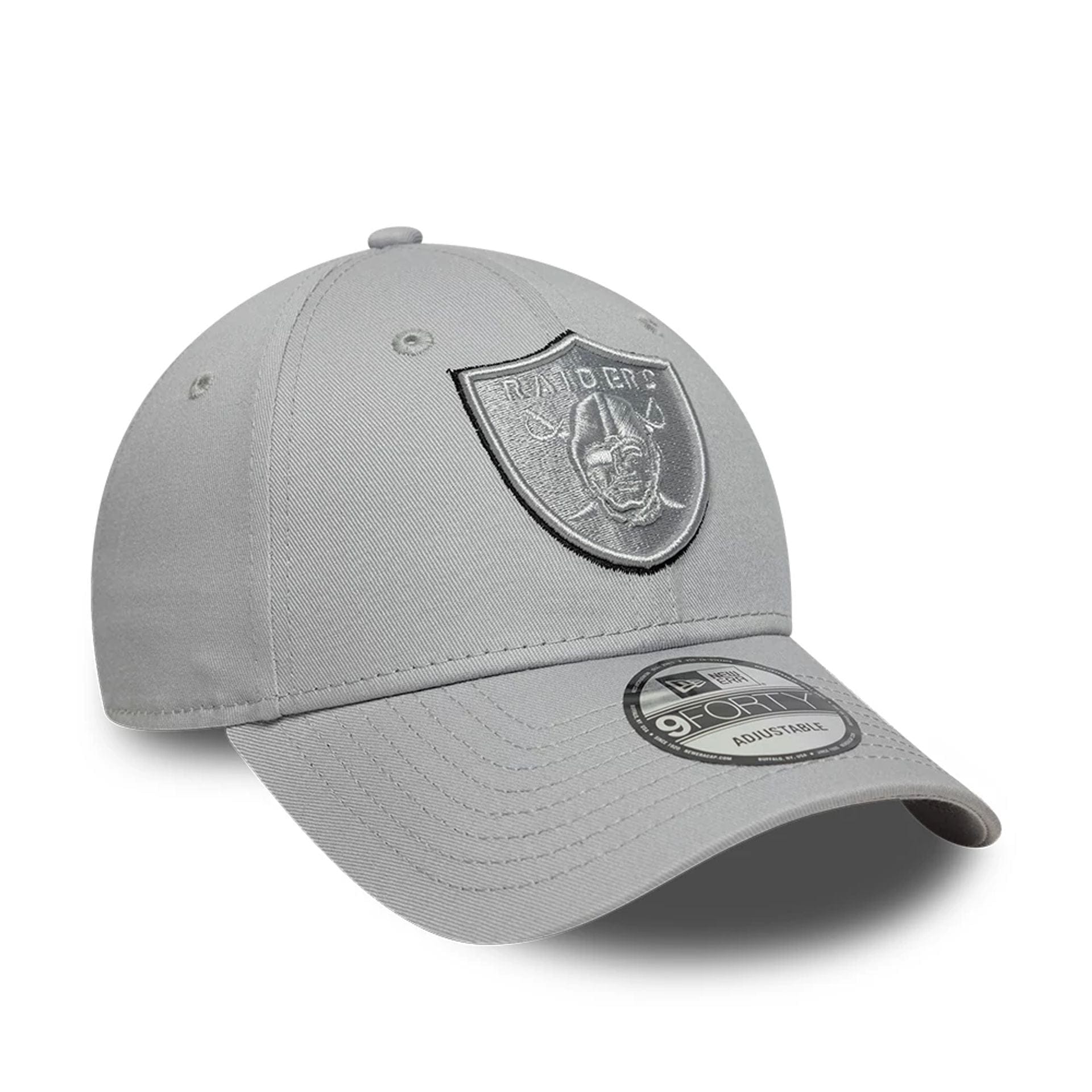 This is a Las Vegas Raiders NFL Team Outline Grey 9FORTY Adjustable Cap 3
