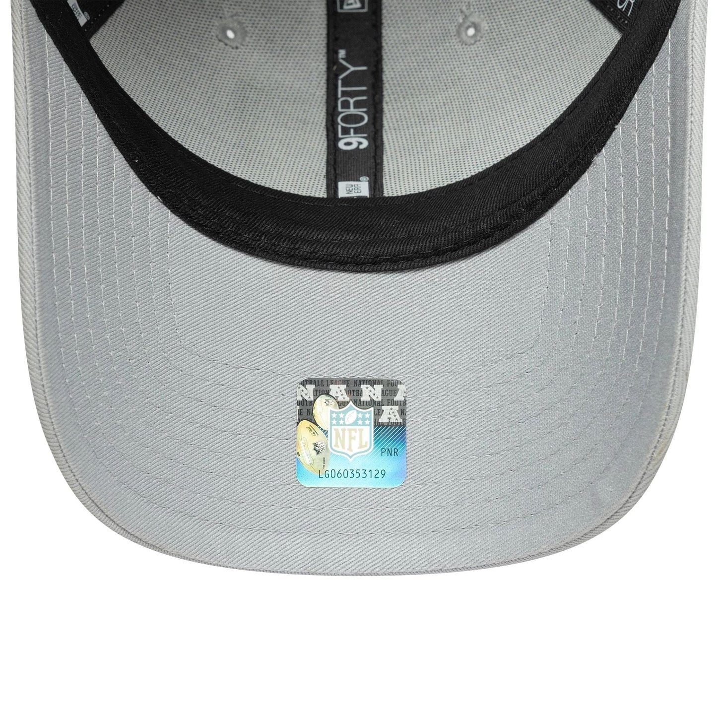 This is a Las Vegas Raiders NFL Team Outline Grey 9FORTY Adjustable Cap 5