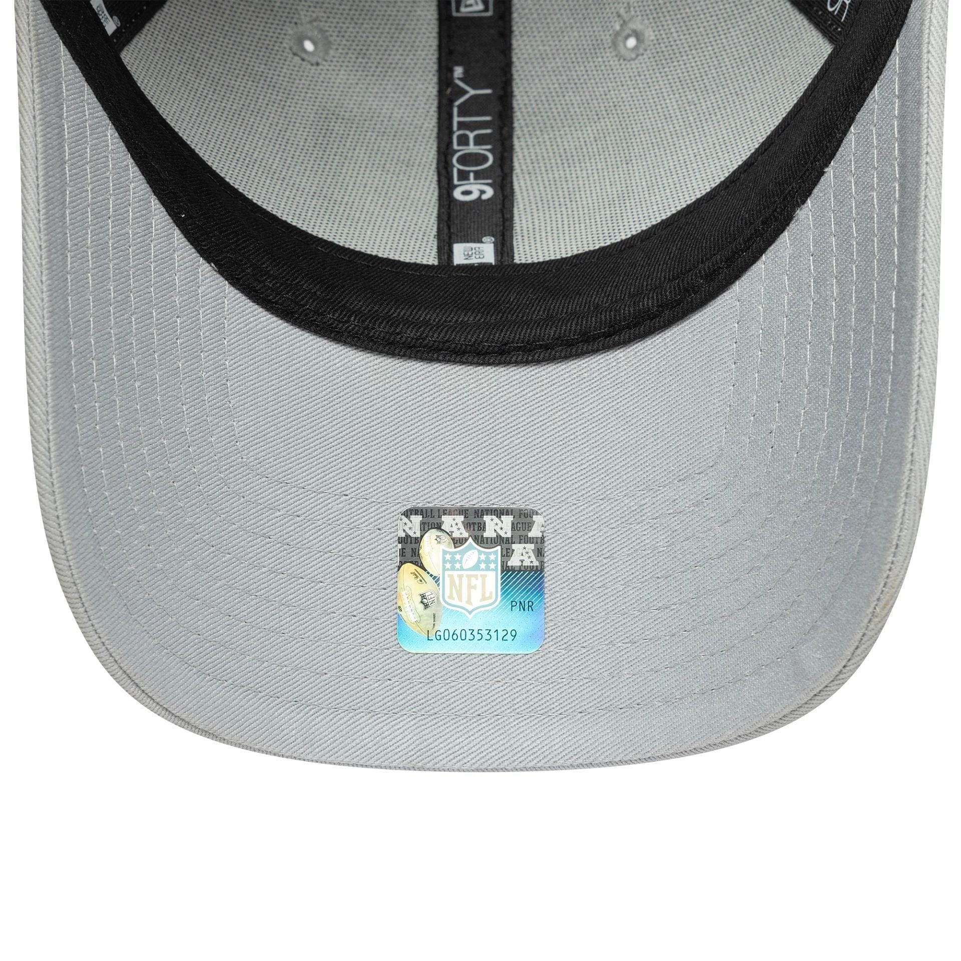 This is a Las Vegas Raiders NFL Team Outline Grey 9FORTY Adjustable Cap 5