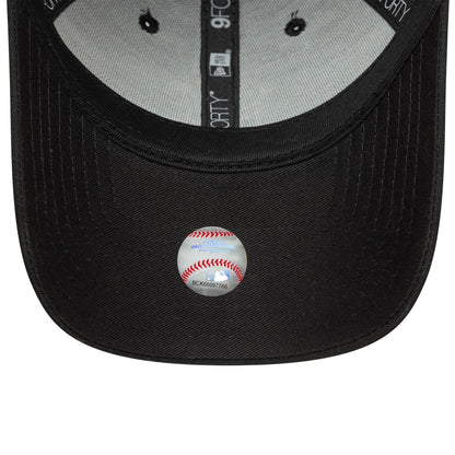 This is a New York Yankees MLB Team Outline Black 9FORTY Adjustable Cap 5