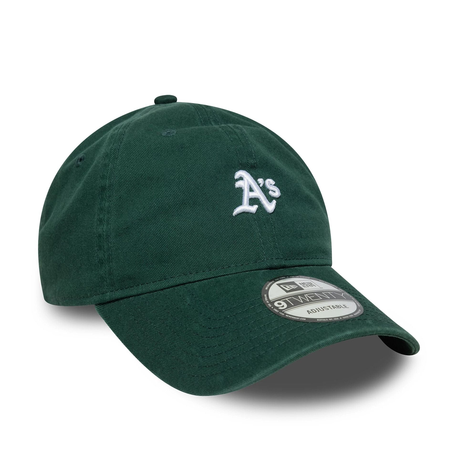 This is a Oakland Athletics MLB Washed Mini Logo Dark Green 9TWENTY Adjustable Cap 3