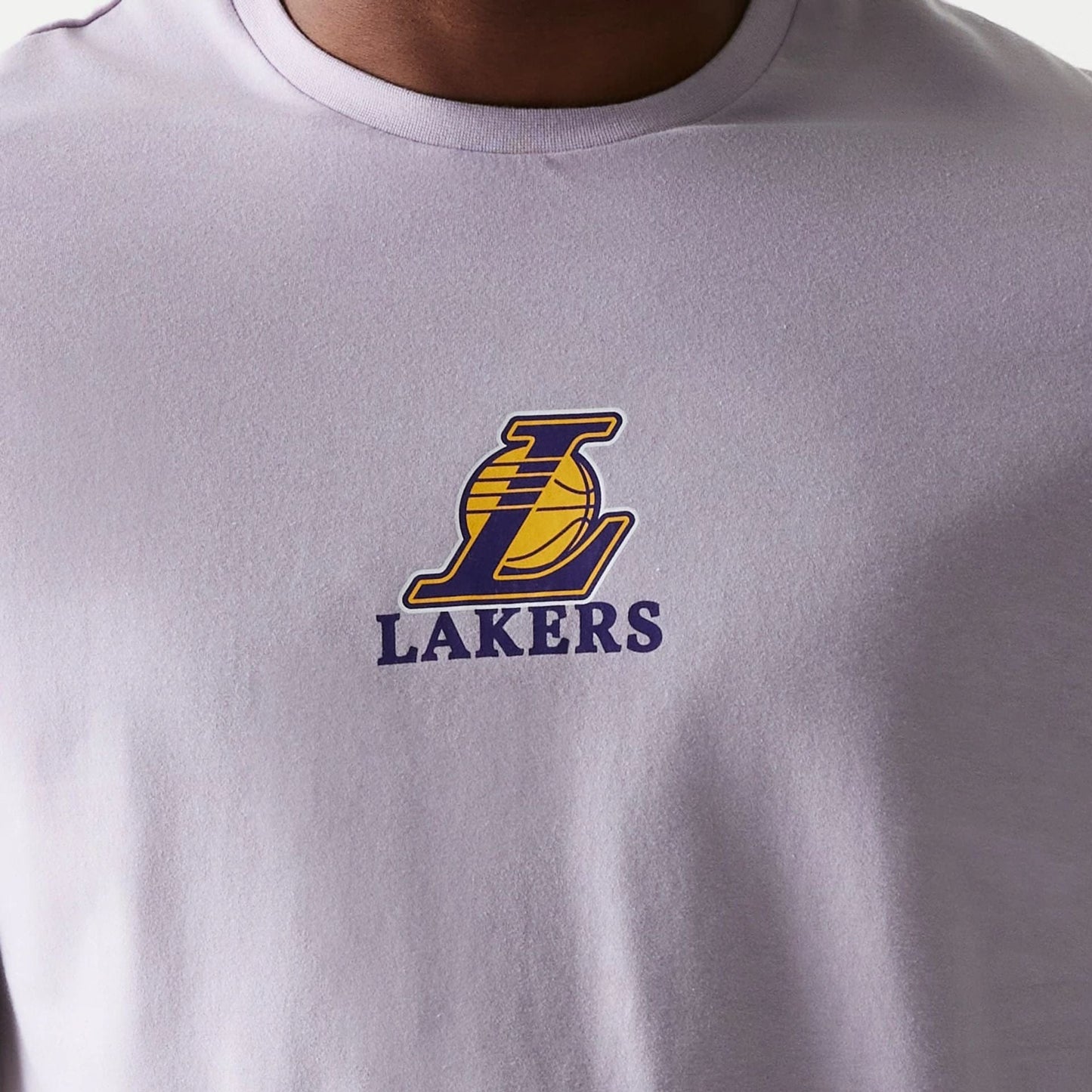 The Male model is wearing LA Lakers NBA Pastel Purple T-Shirt 3