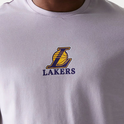 The Male model is wearing LA Lakers NBA Pastel Purple T-Shirt 3