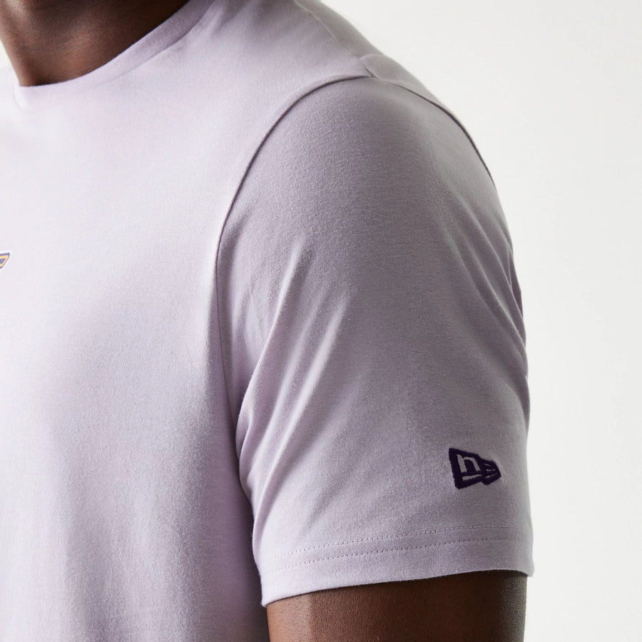 The Male model is wearing LA Lakers NBA Pastel Purple T-Shirt 5