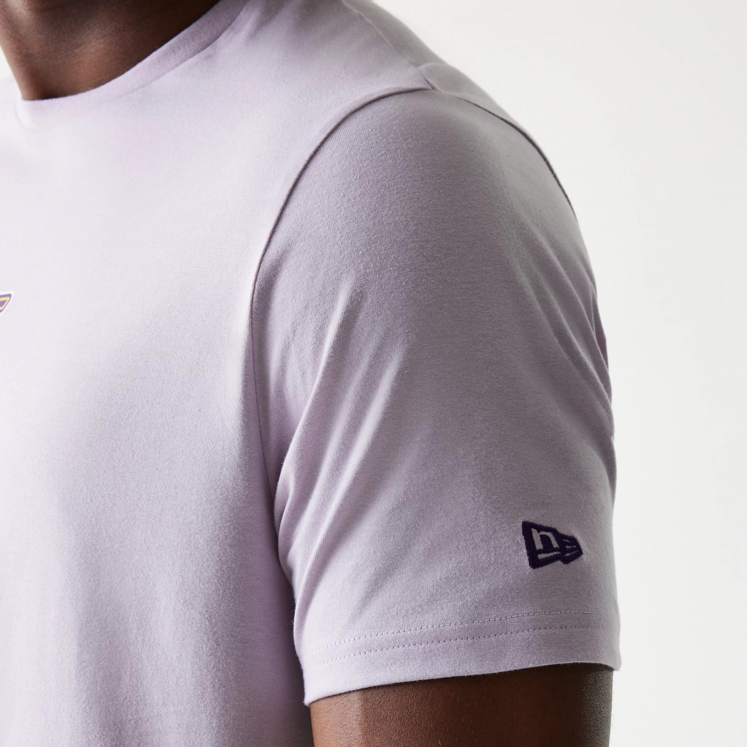 The Male model is wearing LA Lakers NBA Pastel Purple T-Shirt 5