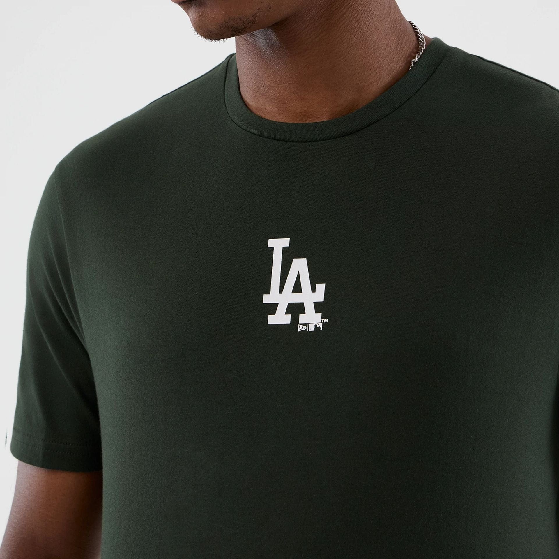 The Male model is wearing LA Dodgers MLB Dark Green T-Shirt 3