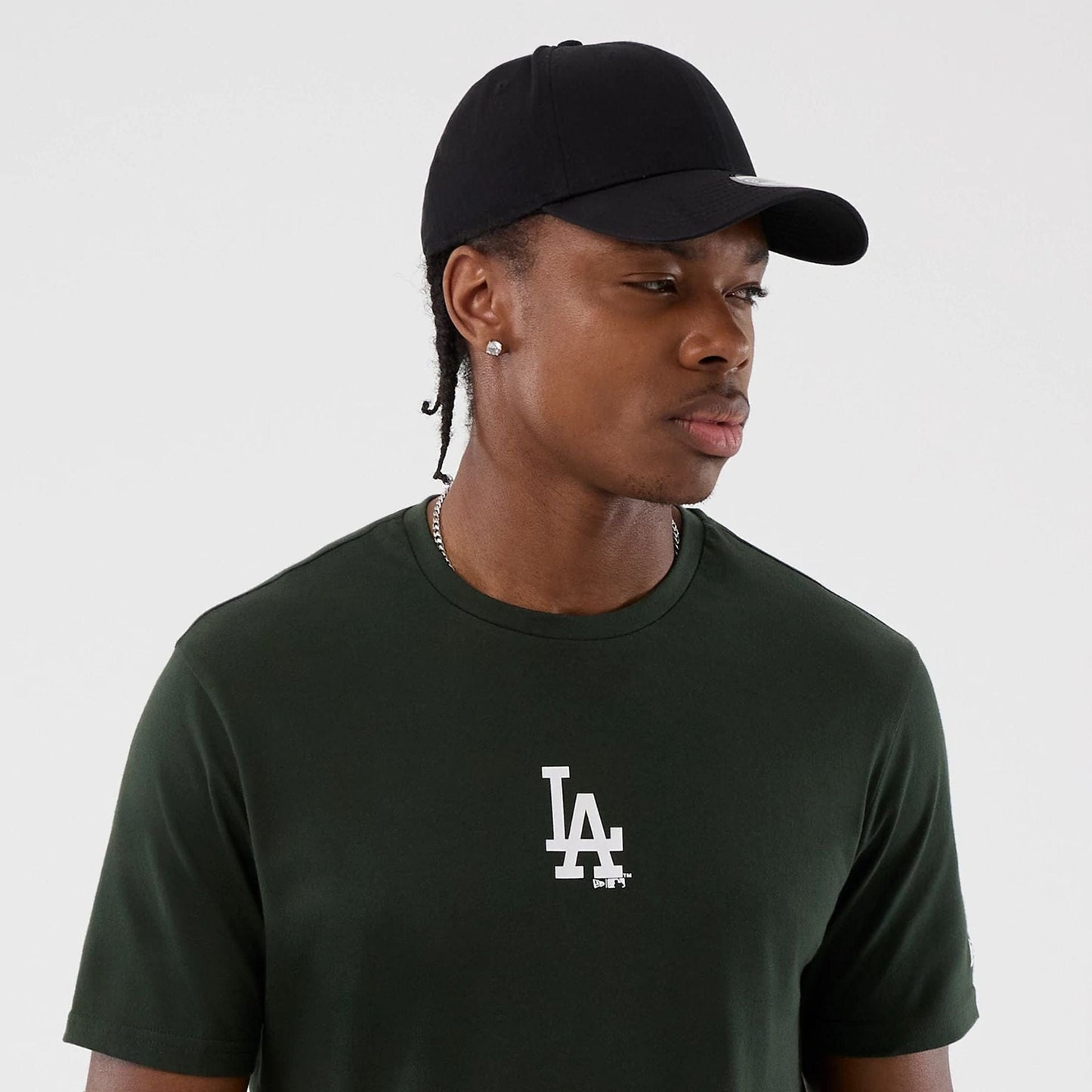 The Male model is wearing LA Dodgers MLB Dark Green T-Shirt 6