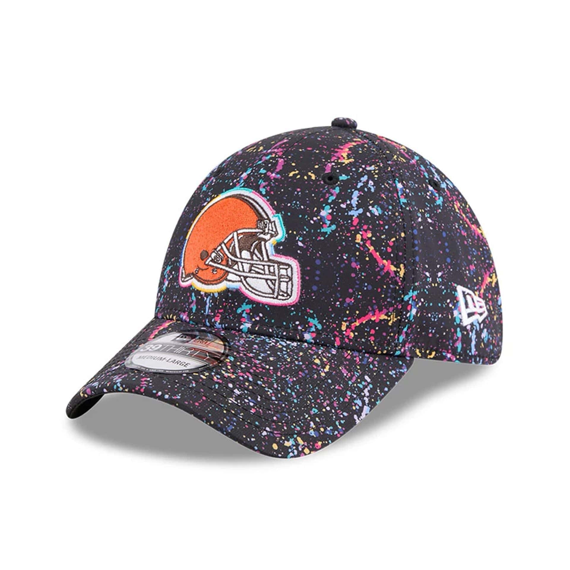 This is a Cleveland Browns NFL Crucial Catch 2025 Black 39THIRTY Stretch Fit Cap 3