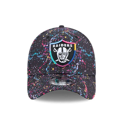 This is a Las Vegas Raiders NFL Crucial Catch 2025 Black 39THIRTY Stretch Fit Cap 2