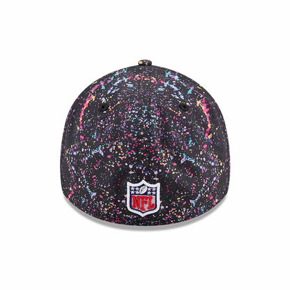 This is a Las Vegas Raiders NFL Crucial Catch 2025 Black 39THIRTY Stretch Fit Cap 6