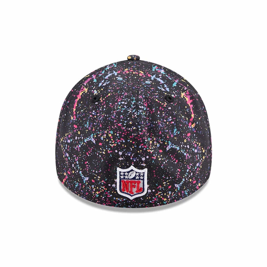 This is a Las Vegas Raiders NFL Crucial Catch 2025 Black 39THIRTY Stretch Fit Cap 6