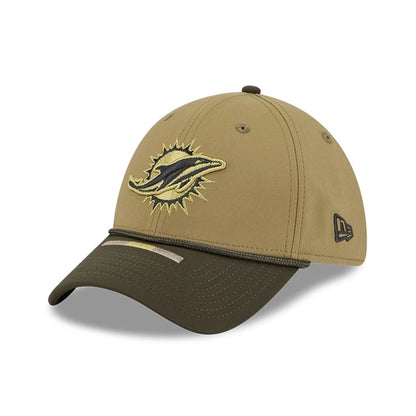 This is a Miami Dolphins NFL Salute To Service 2025 Dark Green 39THIRTY Stretch Fit Cap 3