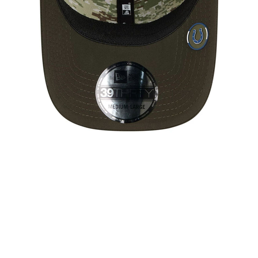 This is a Indianapolis Colts NFL Salute To Service 2025 Dark Green 39THIRTY Stretch Fit Cap 5