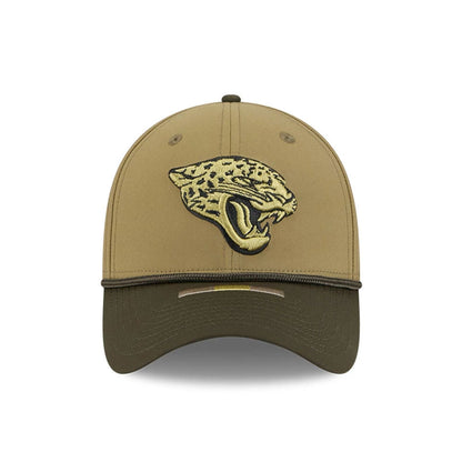 This is a Jacksonville Jaguars NFL Salute To Service 2025 Dark Green 39THIRTY Stretch Fit Cap 2