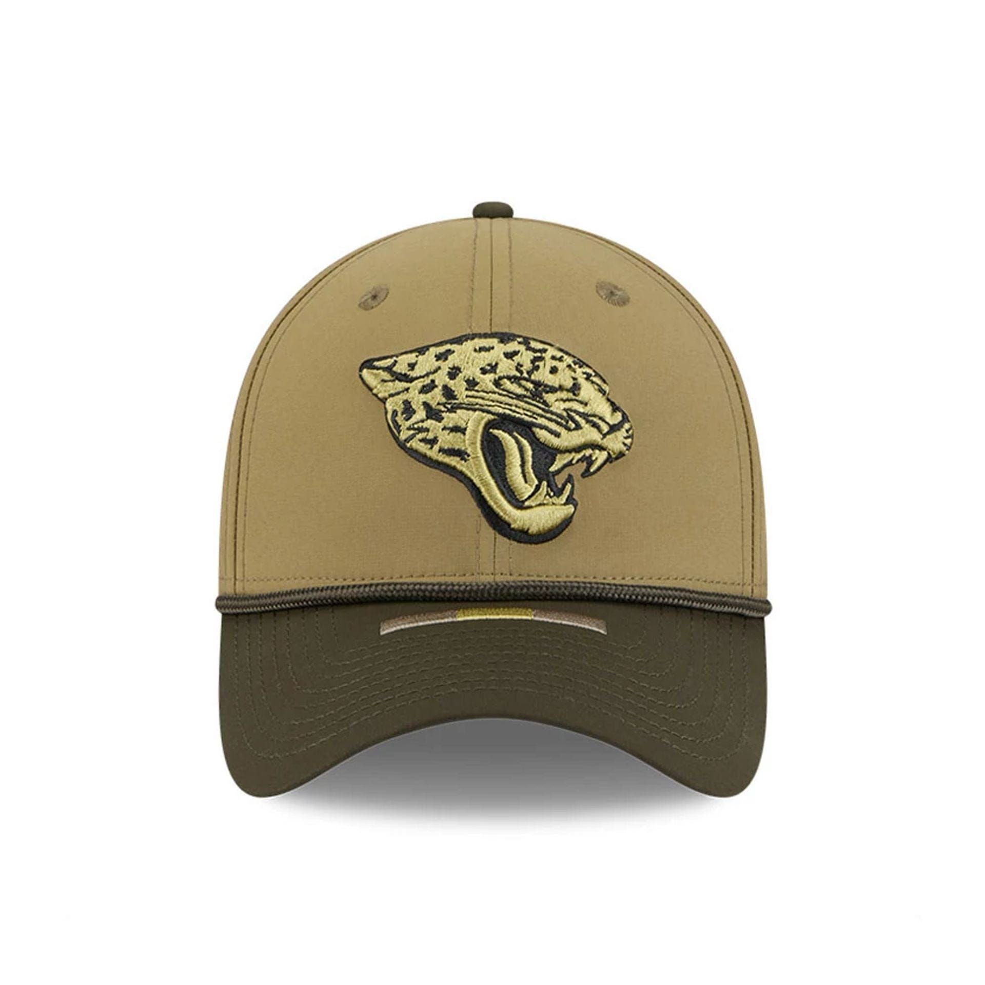 This is a Jacksonville Jaguars NFL Salute To Service 2025 Dark Green 39THIRTY Stretch Fit Cap 2