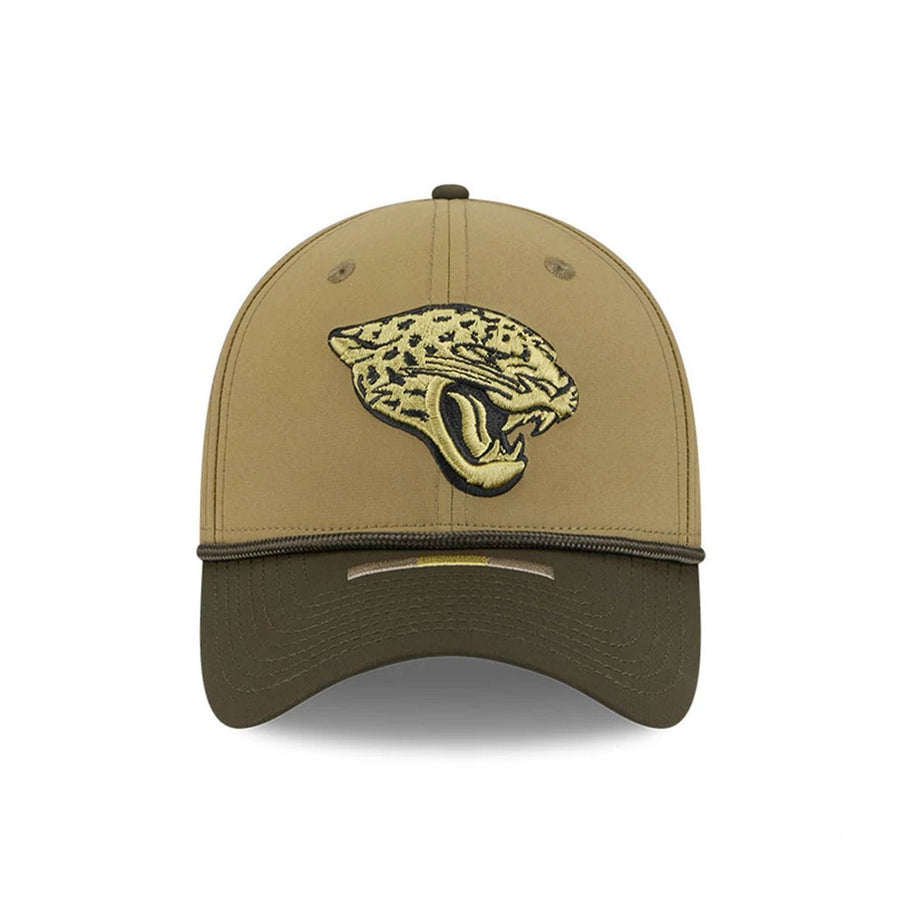 This is a Jacksonville Jaguars NFL Salute To Service 2025 Dark Green 39THIRTY Stretch Fit Cap 2