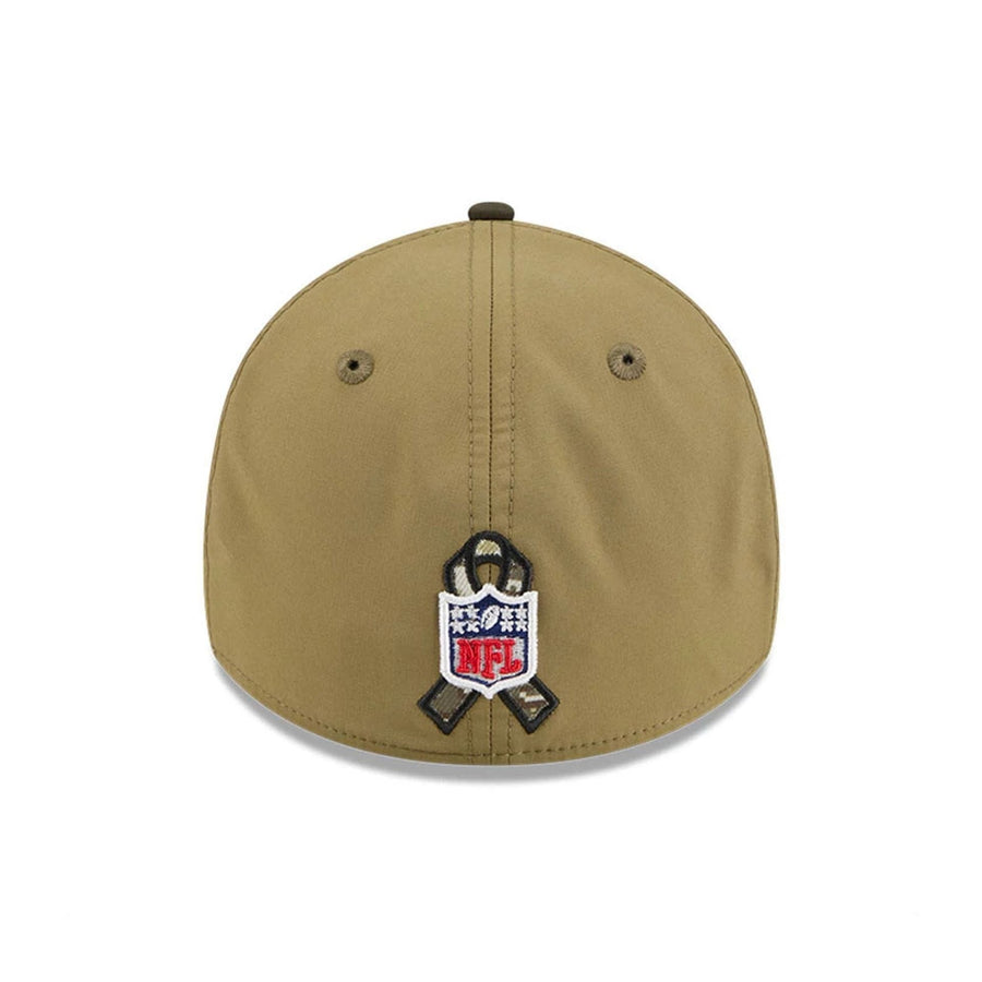 This is a Jacksonville Jaguars NFL Salute To Service 2025 Dark Green 39THIRTY Stretch Fit Cap 4