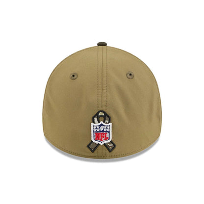 This is a Jacksonville Jaguars NFL Salute To Service 2025 Dark Green 39THIRTY Stretch Fit Cap 4
