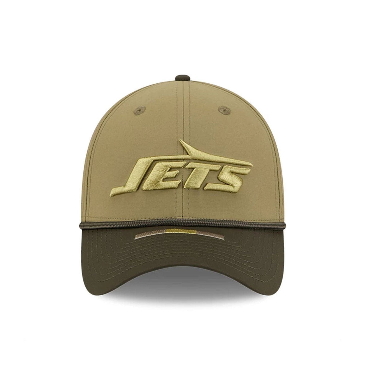 This is a New York Jets NFL Salute To Service 2025 Dark Green 39THIRTY Stretch Fit Cap 2
