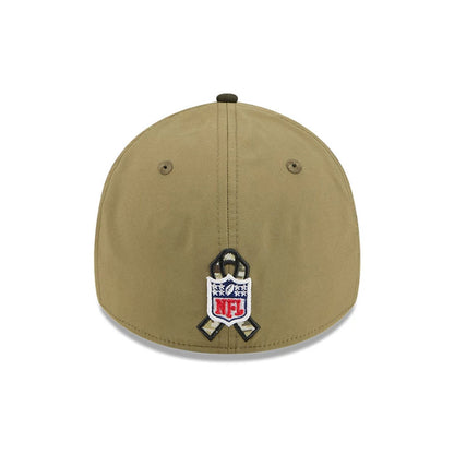 This is a New York Jets NFL Salute To Service 2025 Dark Green 39THIRTY Stretch Fit Cap 4