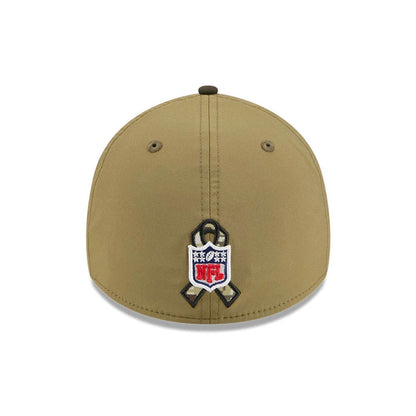 This is a Pittsburgh Steelers NFL Salute To Service 2025 Dark Green 39THIRTY Stretch Fit Cap 4