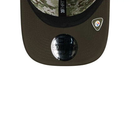 This is a Pittsburgh Steelers NFL Salute To Service 2025 Dark Green 39THIRTY Stretch Fit Cap 5