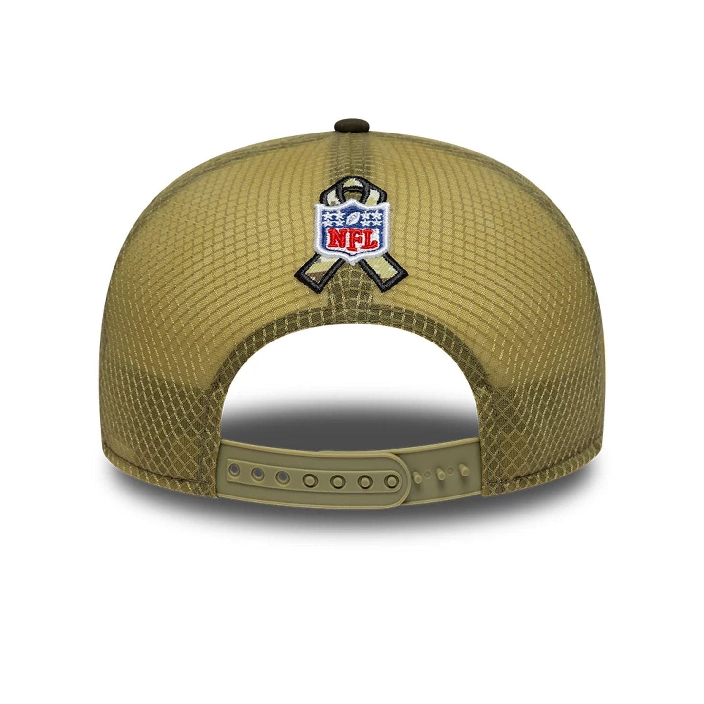 This is a New York Jets NFL Salute To Service 2025 Dark Green 9FIFTY Split Panel Snapback Adjustable Cap 7