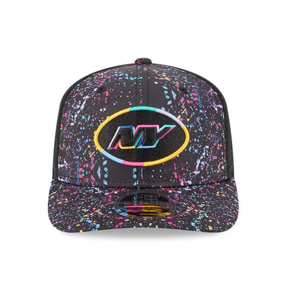 This is a New York Jets NFL Crucial Catch 2025 Black 9SEVENTY Stretch Snap Adjustable Cap 2