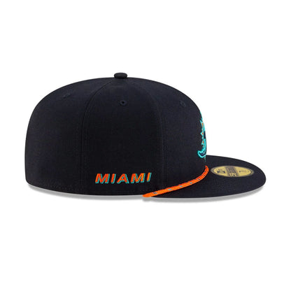 This is a Miami Dolphins NFL Rivalry 2025 Navy 59FIFTY Fitted Cap 6
