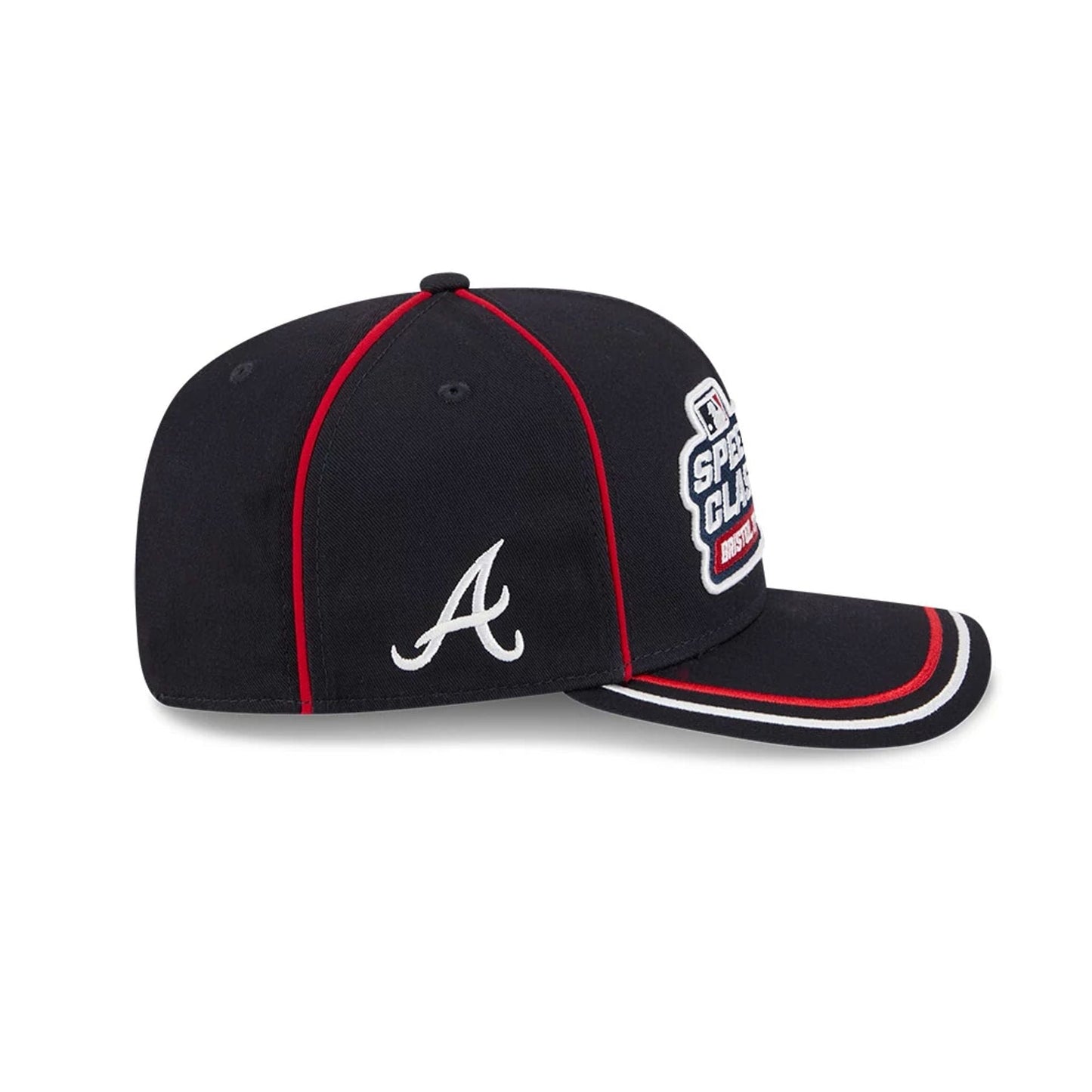 This is a Atlanta Braves MLB Bristol 2025 Navy 9SEVENTY Stretch Snap Adjustable Cap 4