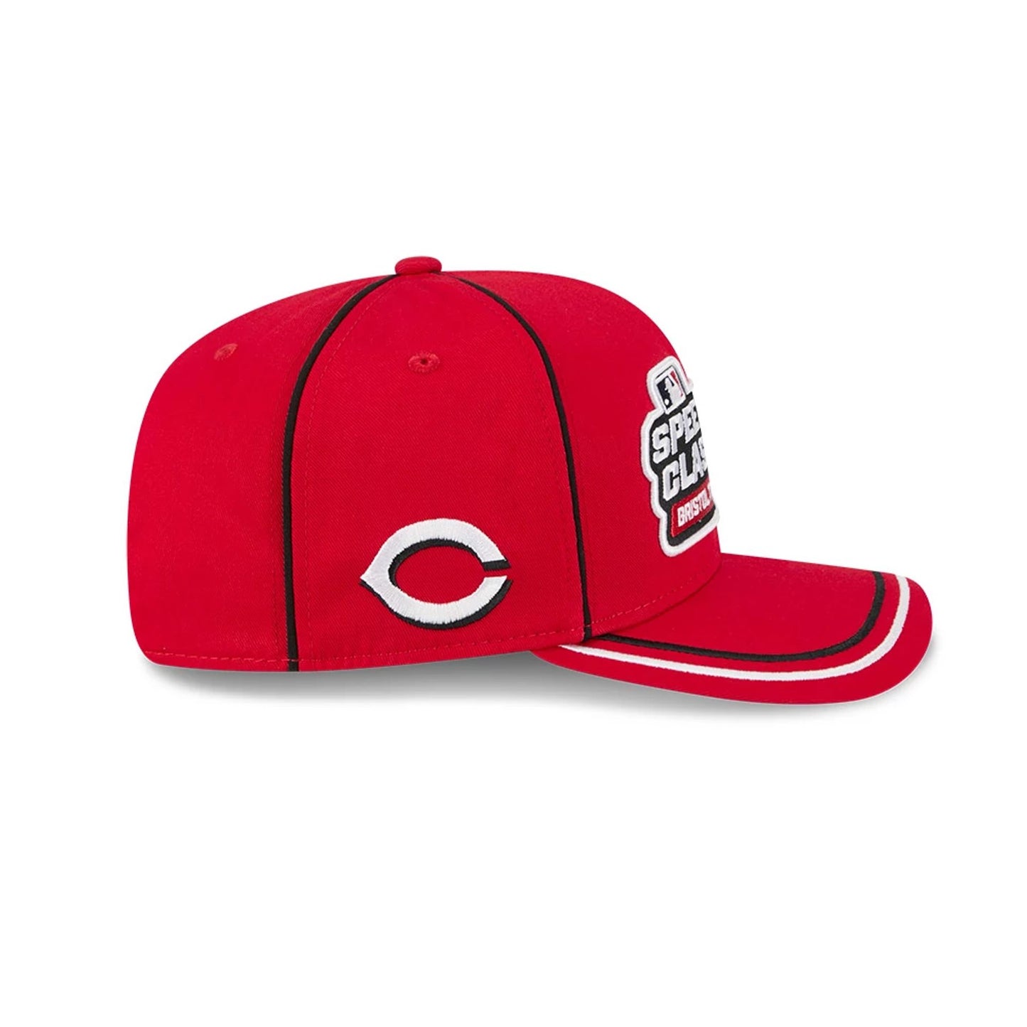 This is a Cincinnati Reds MLB Bristol 2025 Red 9SEVENTY Stretch Snap Adjustable Cap 4