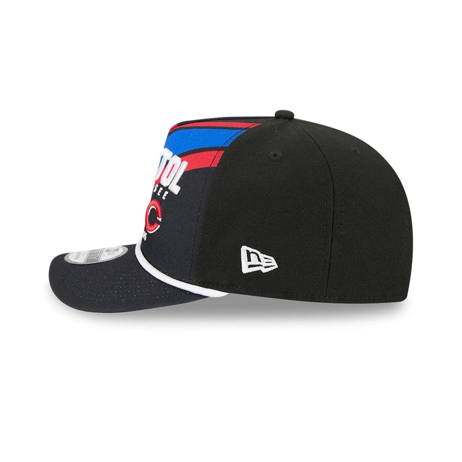 This is a MLB Multi Team MLB Bristol 2025 Black 9FIFTY A-Frame Snapback Adjustable Cap 6