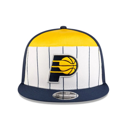 This is a Indiana Pacers NBA Tip Off 2025 Dark Blue 9FIFTY Split Panel Snapback Adjustable Cap 3