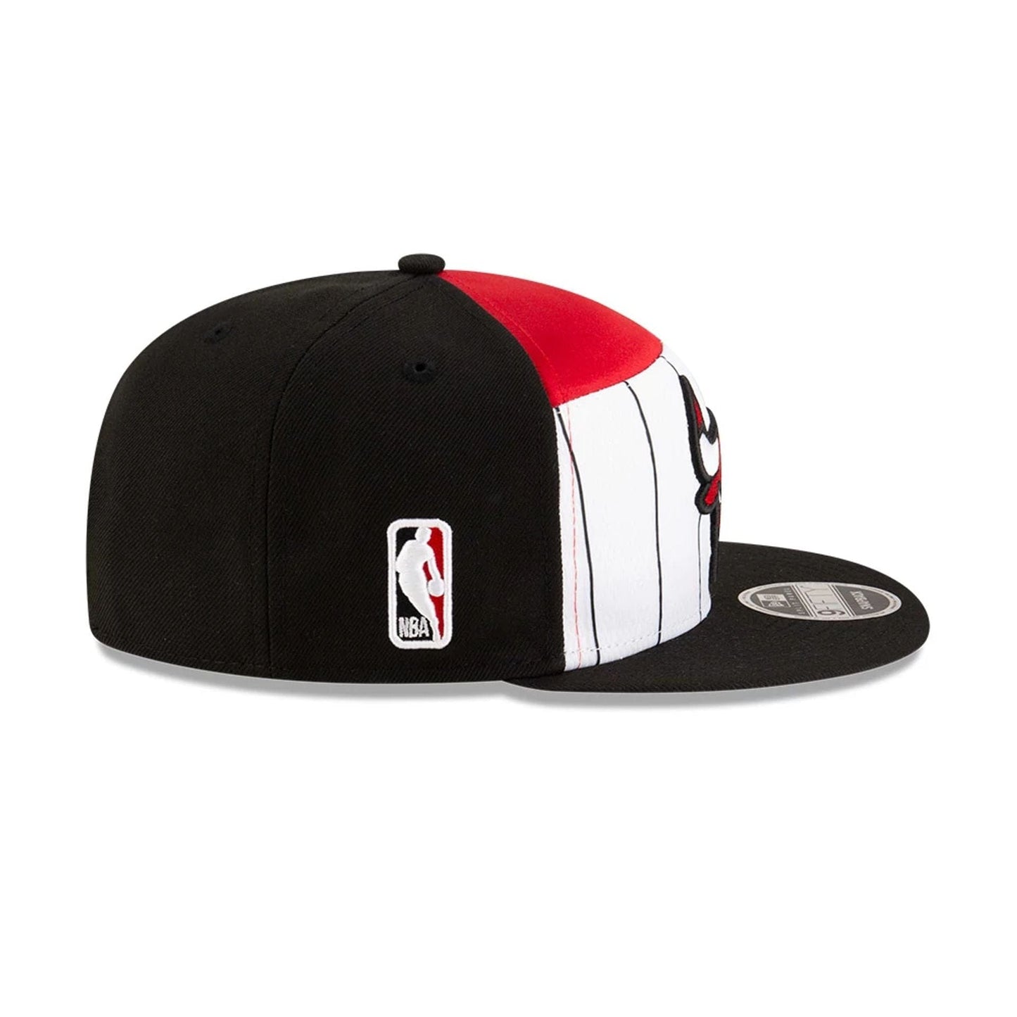 This is a Chicago Bulls NBA Tip Off 2025 Black 9FIFTY Split Panel Snapback Adjustable Cap 6