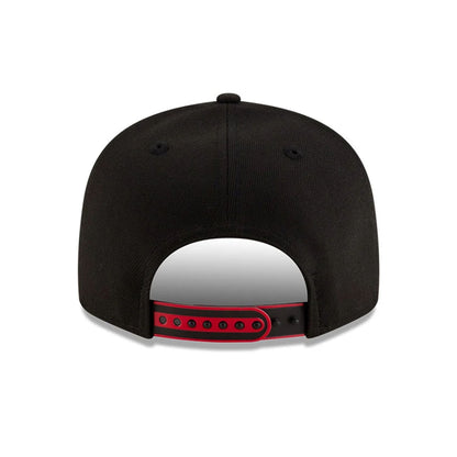 This is a Chicago Bulls NBA Tip Off 2025 Black 9FIFTY Split Panel Snapback Adjustable Cap 7