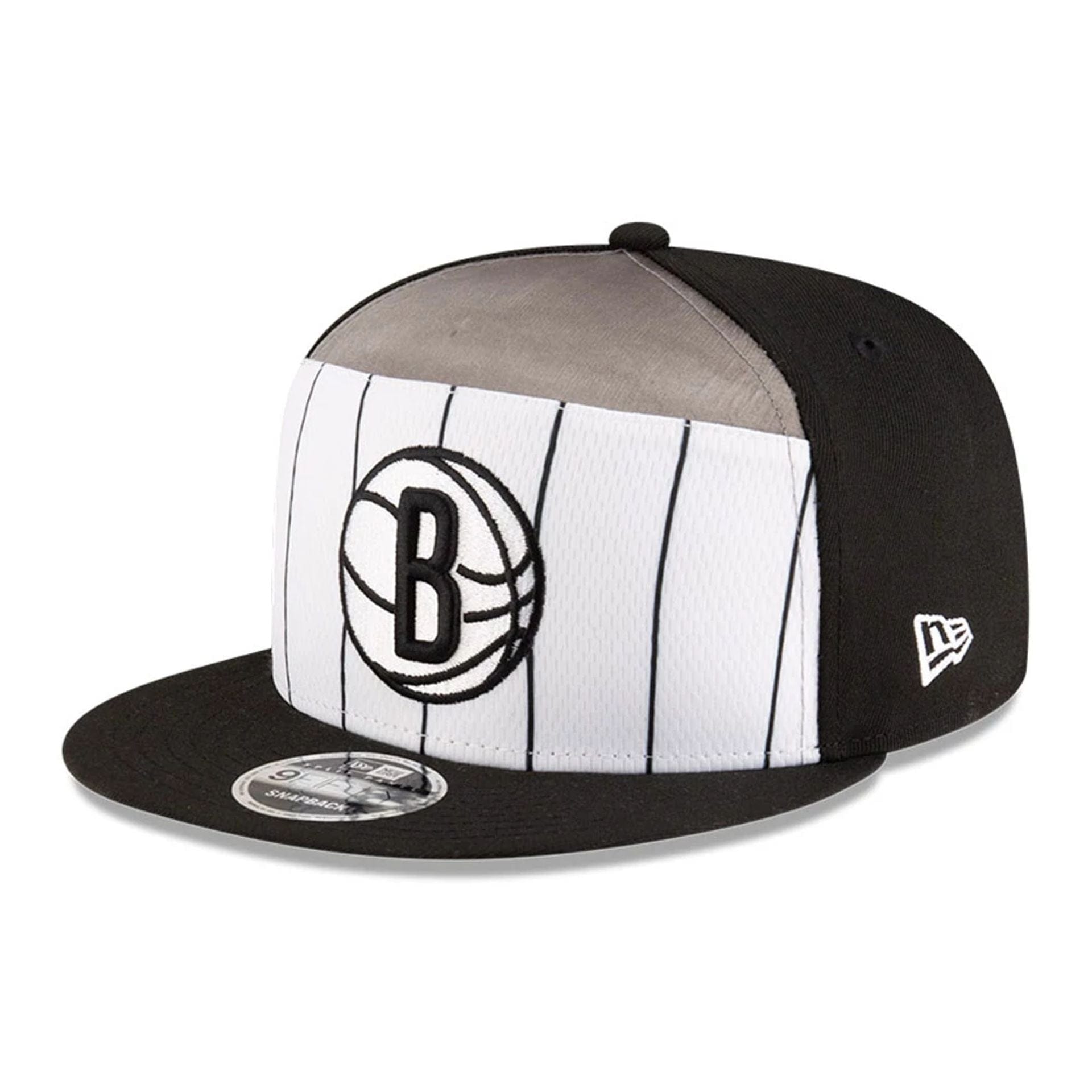 This is a Brooklyn Nets NBA Tip Off 2025 Black 9FIFTY Split Panel Snapback Adjustable Cap 4
