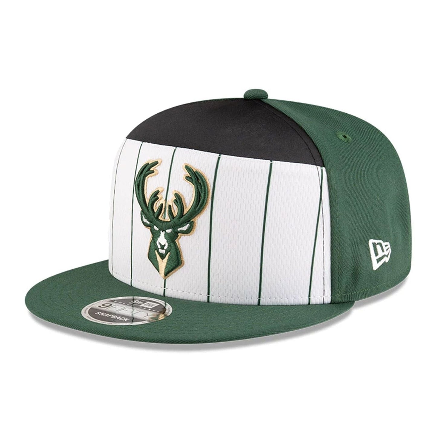 This is a Milwaukee Bucks NBA Tip Off 2025 Dark Green 9FIFTY Split Panel Snapback Adjustable Cap 4