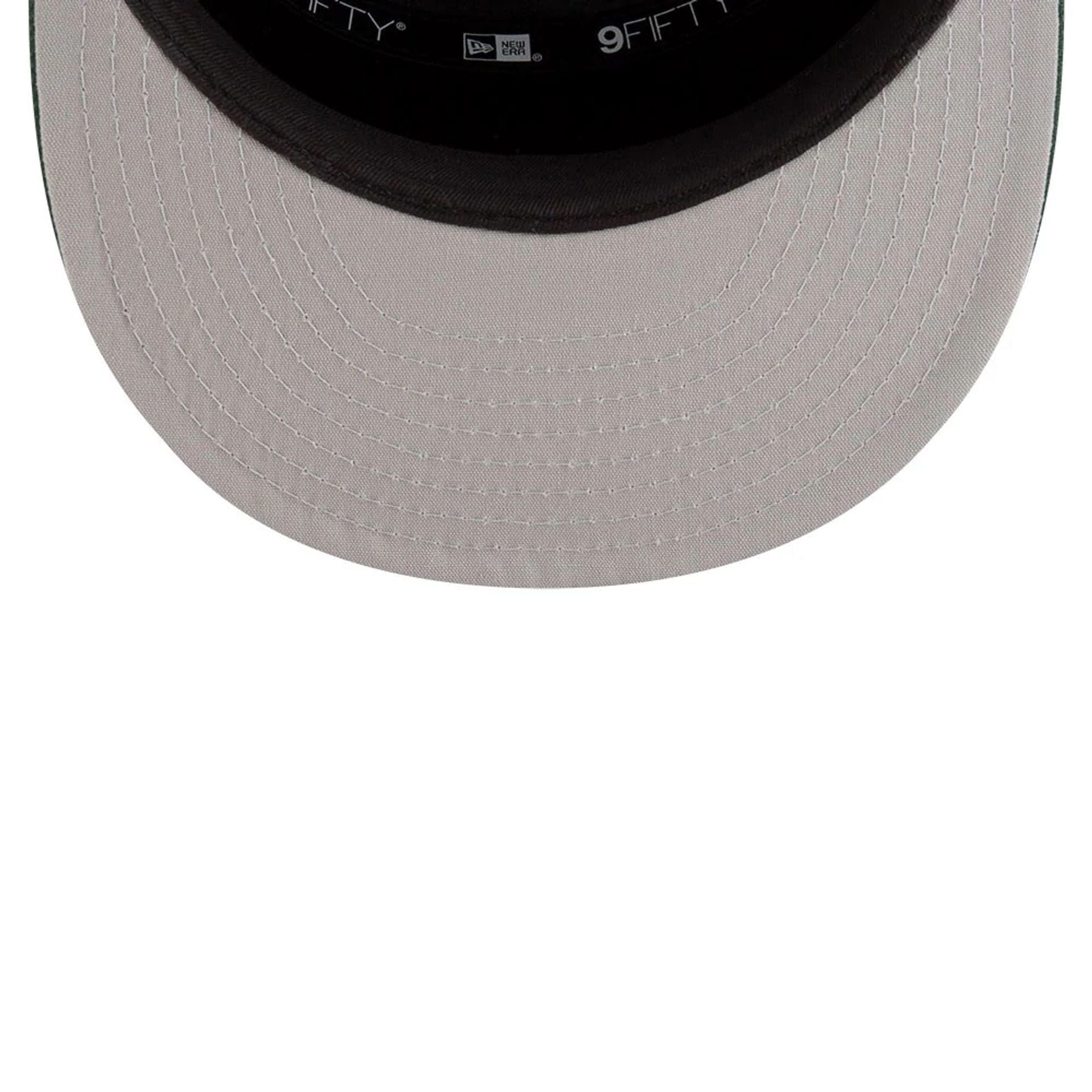 This is a Milwaukee Bucks NBA Tip Off 2025 Dark Green 9FIFTY Split Panel Snapback Adjustable Cap 2