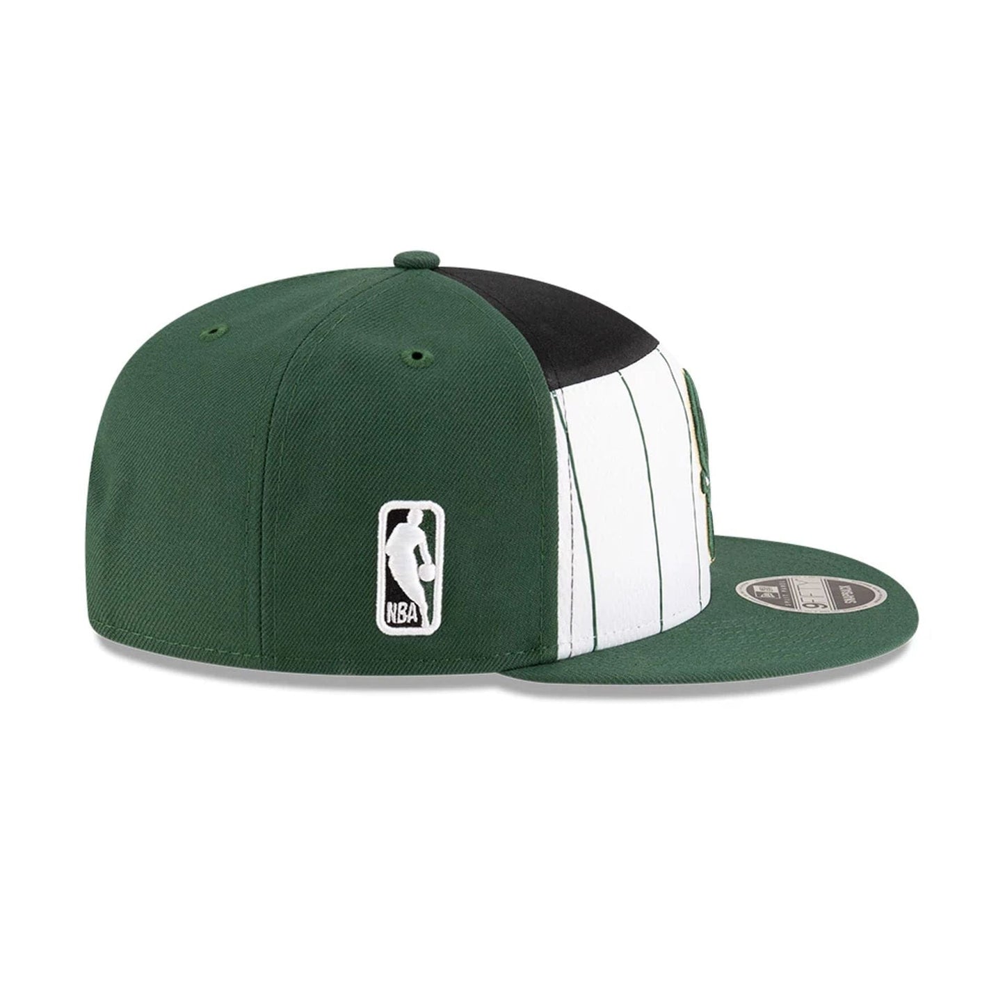 This is a Milwaukee Bucks NBA Tip Off 2025 Dark Green 9FIFTY Split Panel Snapback Adjustable Cap 6