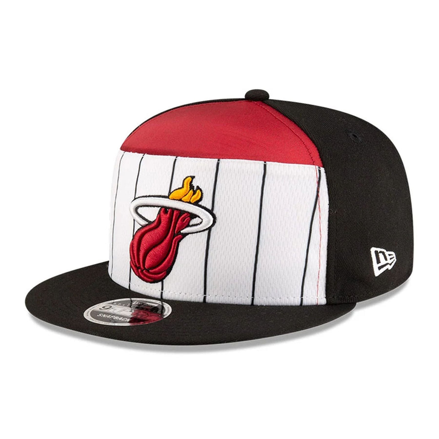 This is a Miami Heat NBA Tip Off 2025 Black 9FIFTY Split Panel Snapback Adjustable Cap 4