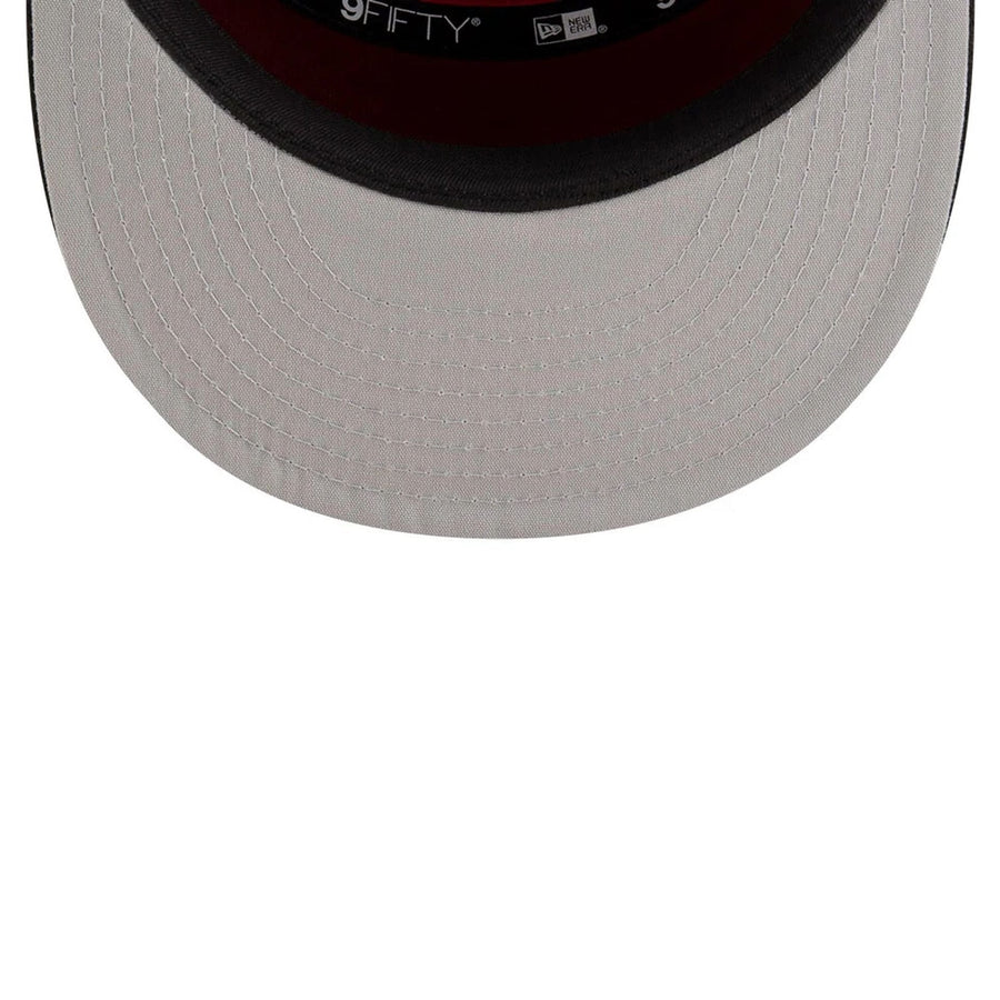 This is a Miami Heat NBA Tip Off 2025 Black 9FIFTY Split Panel Snapback Adjustable Cap 2