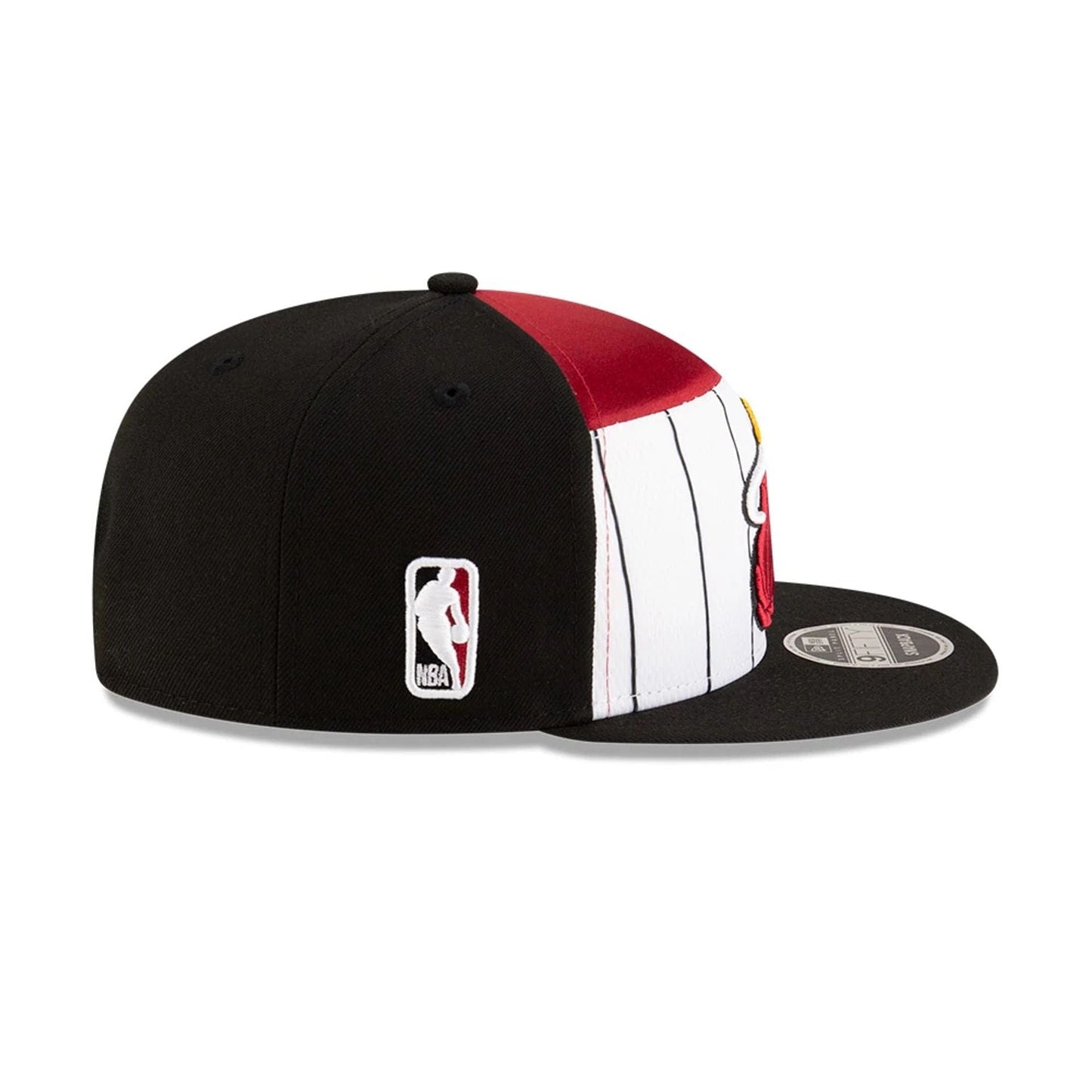 This is a Miami Heat NBA Tip Off 2025 Black 9FIFTY Split Panel Snapback Adjustable Cap 5