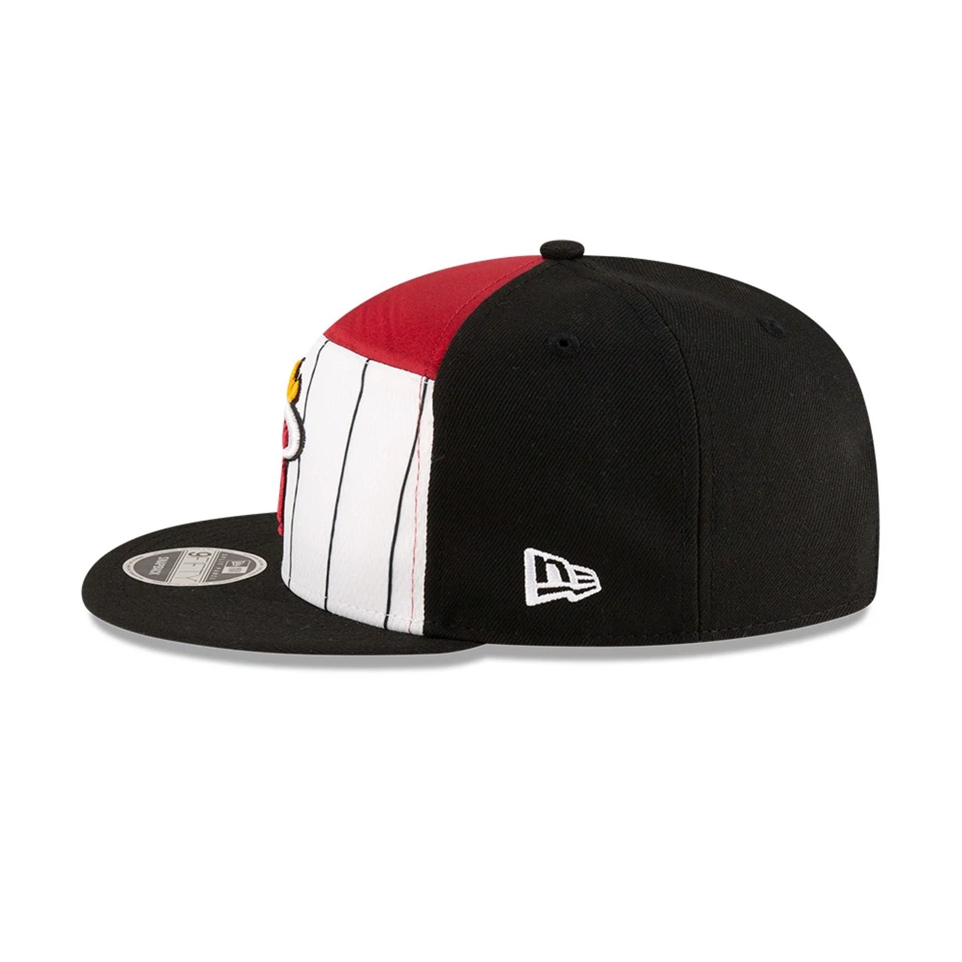 This is a Miami Heat NBA Tip Off 2025 Black 9FIFTY Split Panel Snapback Adjustable Cap 6