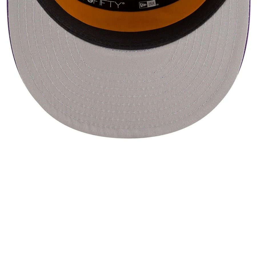This is a LA Lakers NBA Tip Off 2025 Purple 9FIFTY Split Panel Snapback Adjustable Cap 2