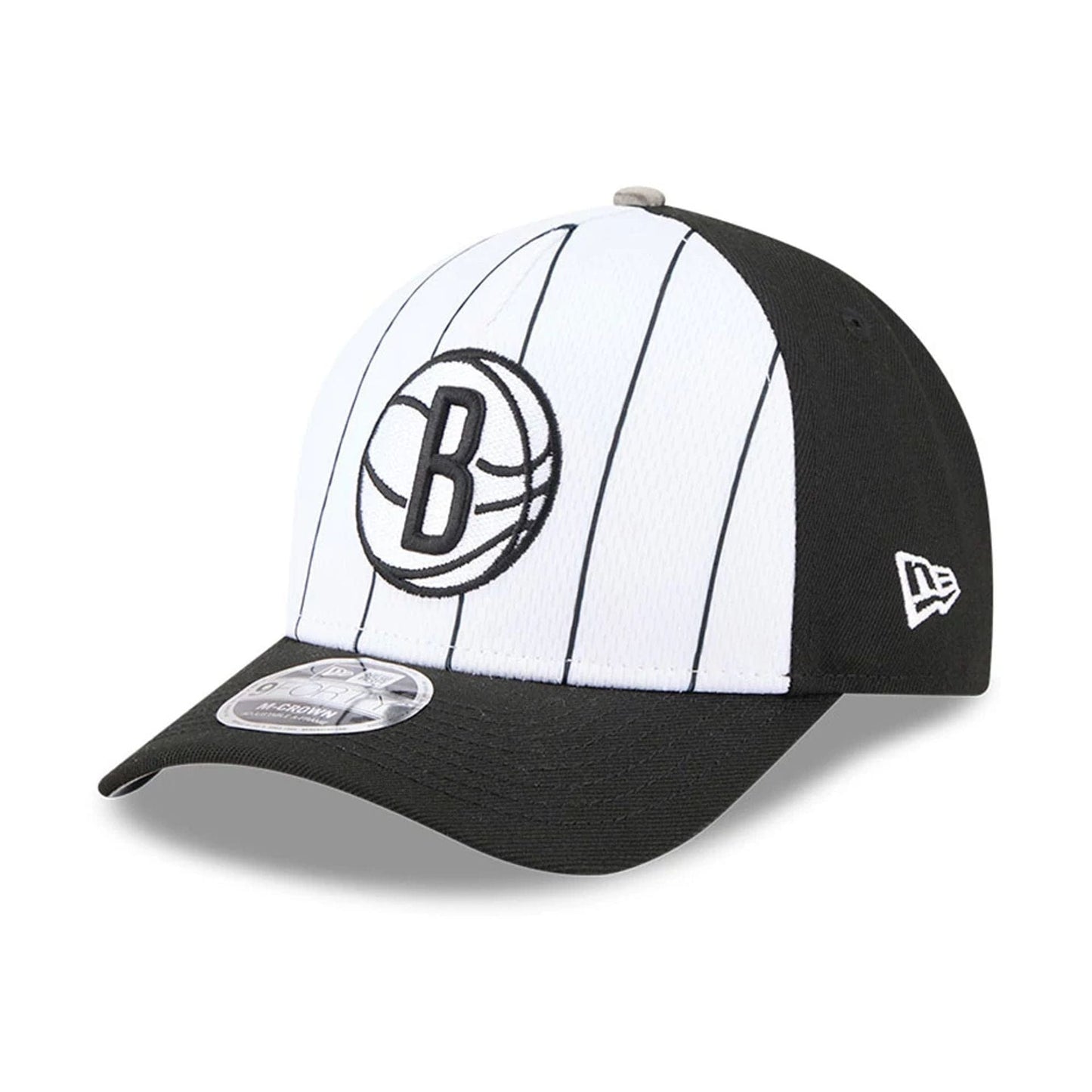 This is a Brooklyn Nets NBA Tip Off 2025 Black 9FORTY M-Crown A-Frame Adjustable Cap 1