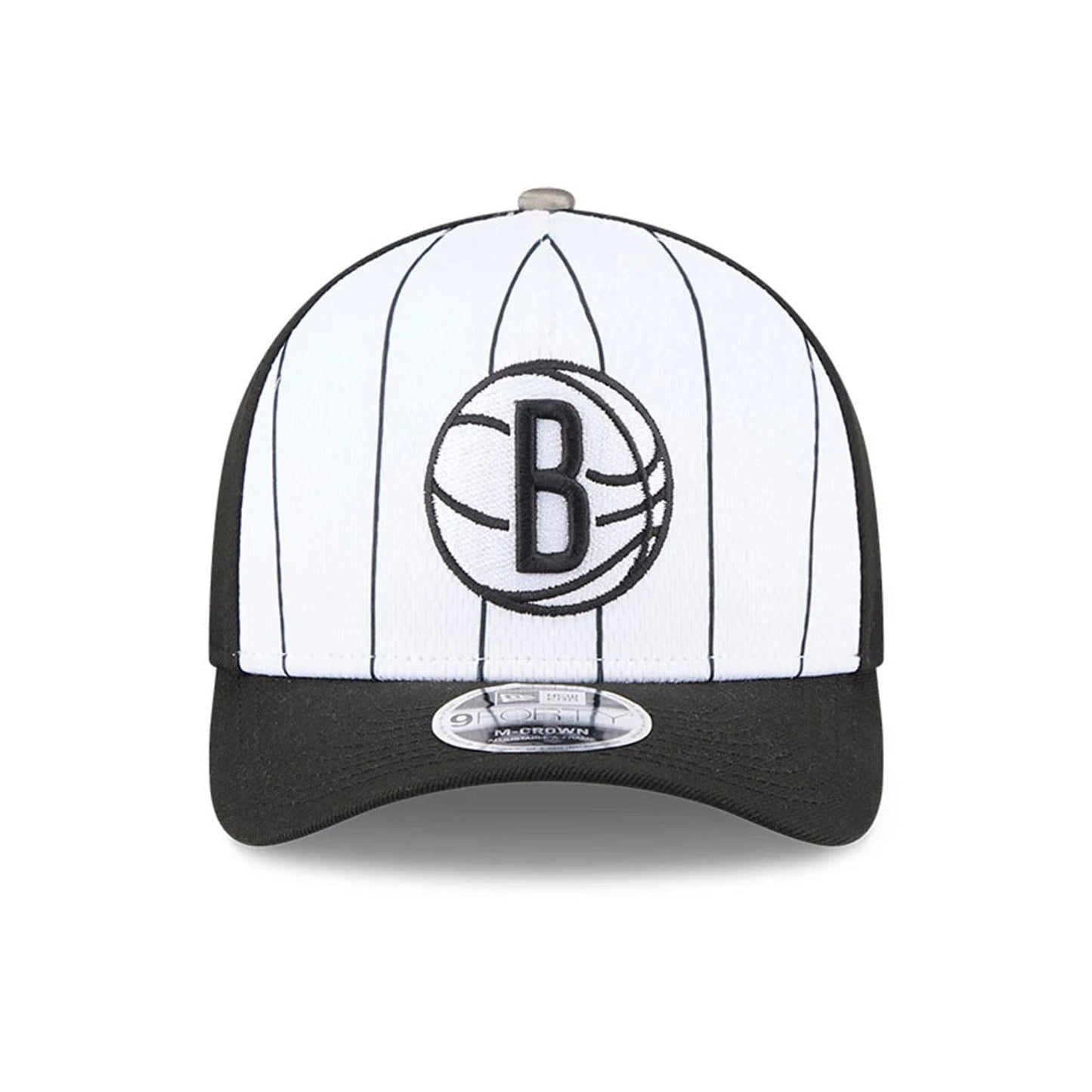 This is a Brooklyn Nets NBA Tip Off 2025 Black 9FORTY M-Crown A-Frame Adjustable Cap 3